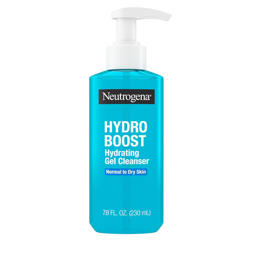 Neutrogena Hydro Boost Hydrating Facial Cleanser and Makeup Remover Gel with Hyaluronic Acid, Moisture-Locking Formula for Soft Skin, Hypoallergenic, Oil-Free, Soap-Free, 7.8 Fl Oz