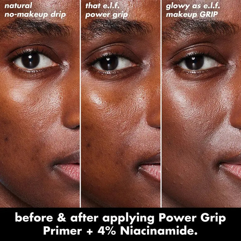 E.L.F. Power Grip Primer + 4% Niacinamide - Makeup Primer Brightens & Evens Skin Tone, Long-Lasting Grip, Dewy Glow, Non-Comedogenic, 2 Sizes