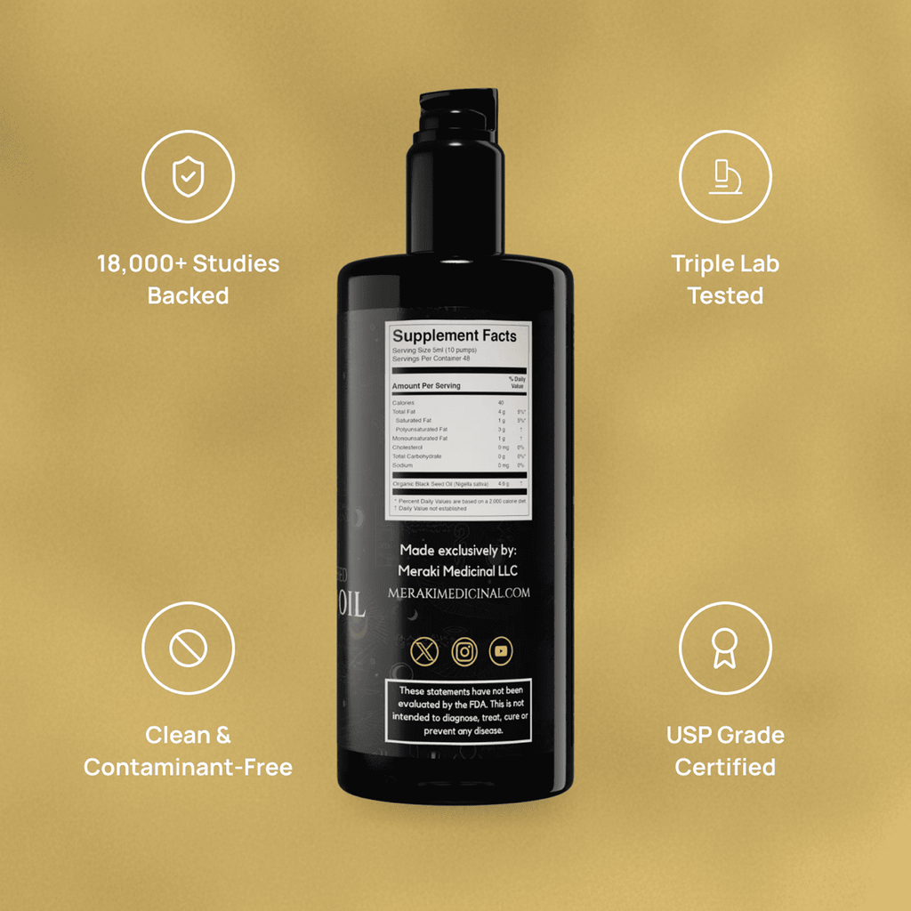 High Potency Cold-Pressed Organic Black Seed Oil – 3% Thymoquinone