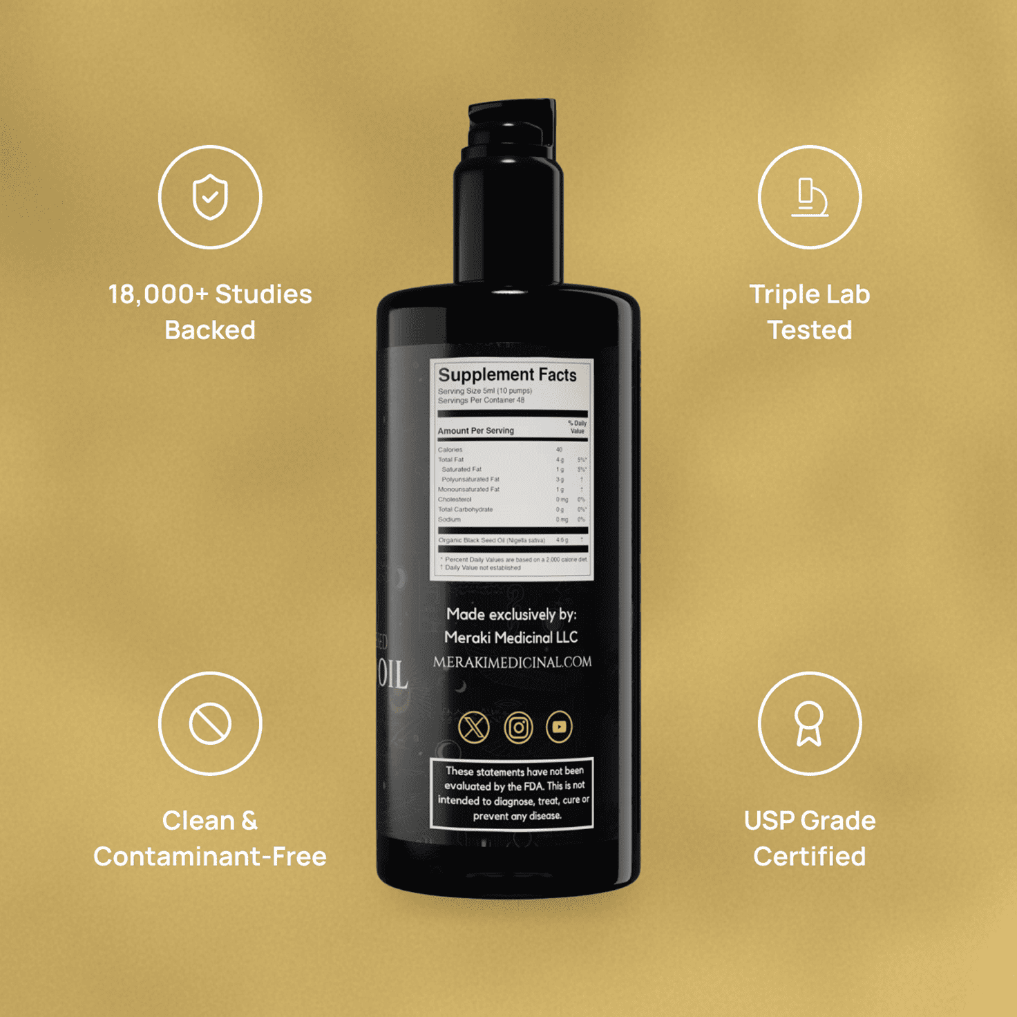 High Potency Cold-Pressed Organic Black Seed Oil – 3% Thymoquinone