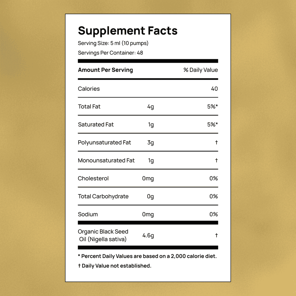 High Potency Cold-Pressed Organic Black Seed Oil – 3% Thymoquinone