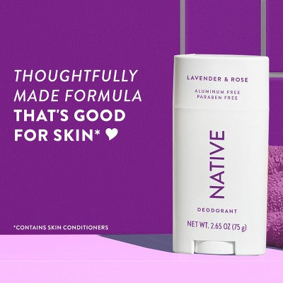 Native Solid Deodorant Lavender & Rose 2.65oz - New