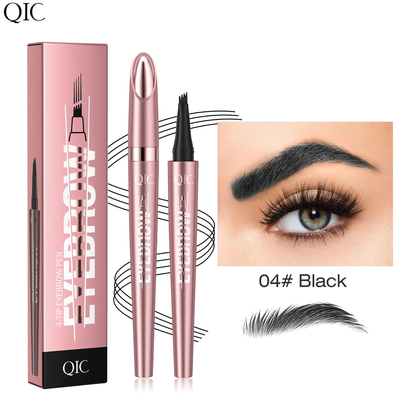 Achieve Perfect Brows with Our Waterproof 4 Point Liquid Eyebrow Pencil in Dark Brown - Fine Tip for Effortless Makeup