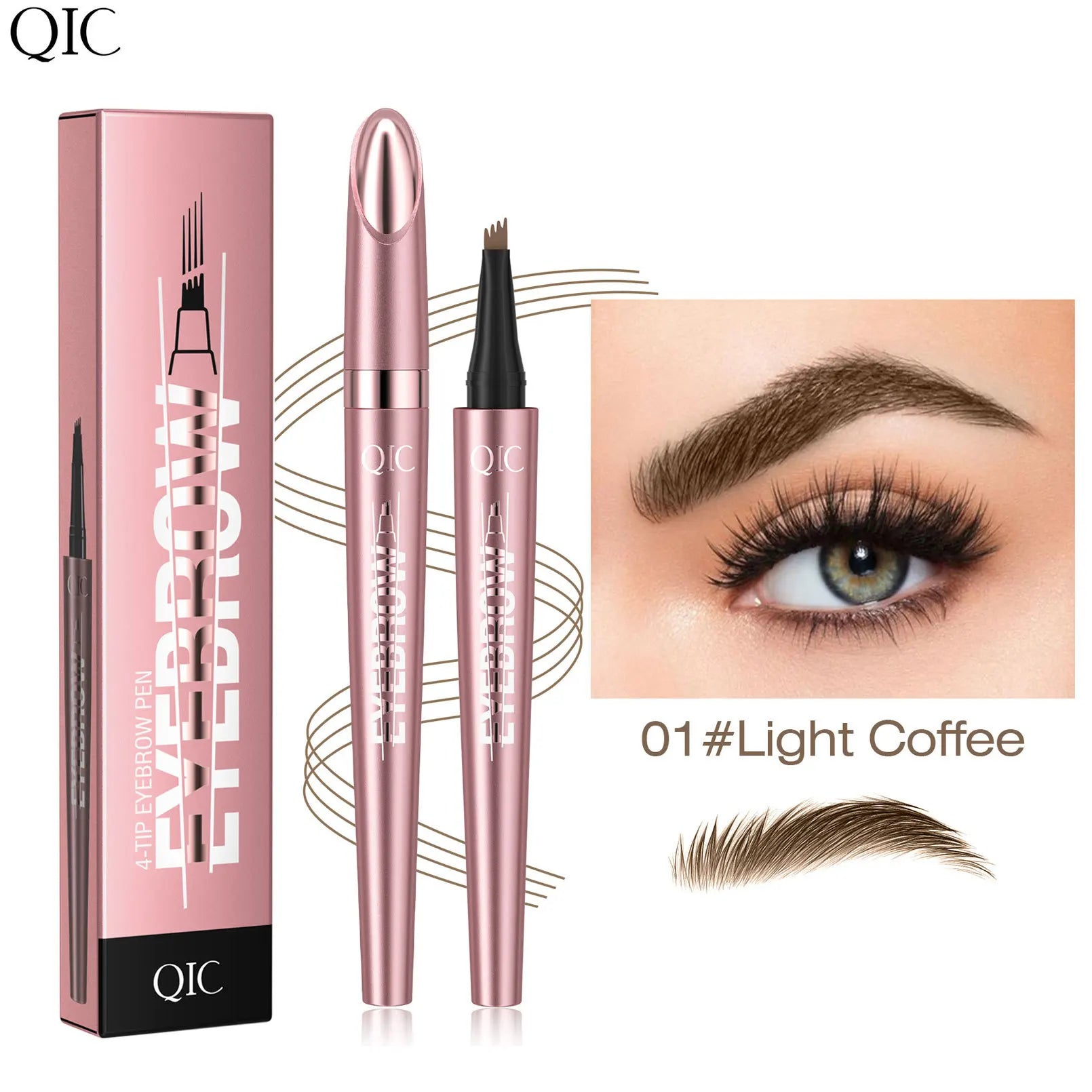 Achieve Perfect Brows with Our Waterproof 4 Point Liquid Eyebrow Pencil in Dark Brown - Fine Tip for Effortless Makeup