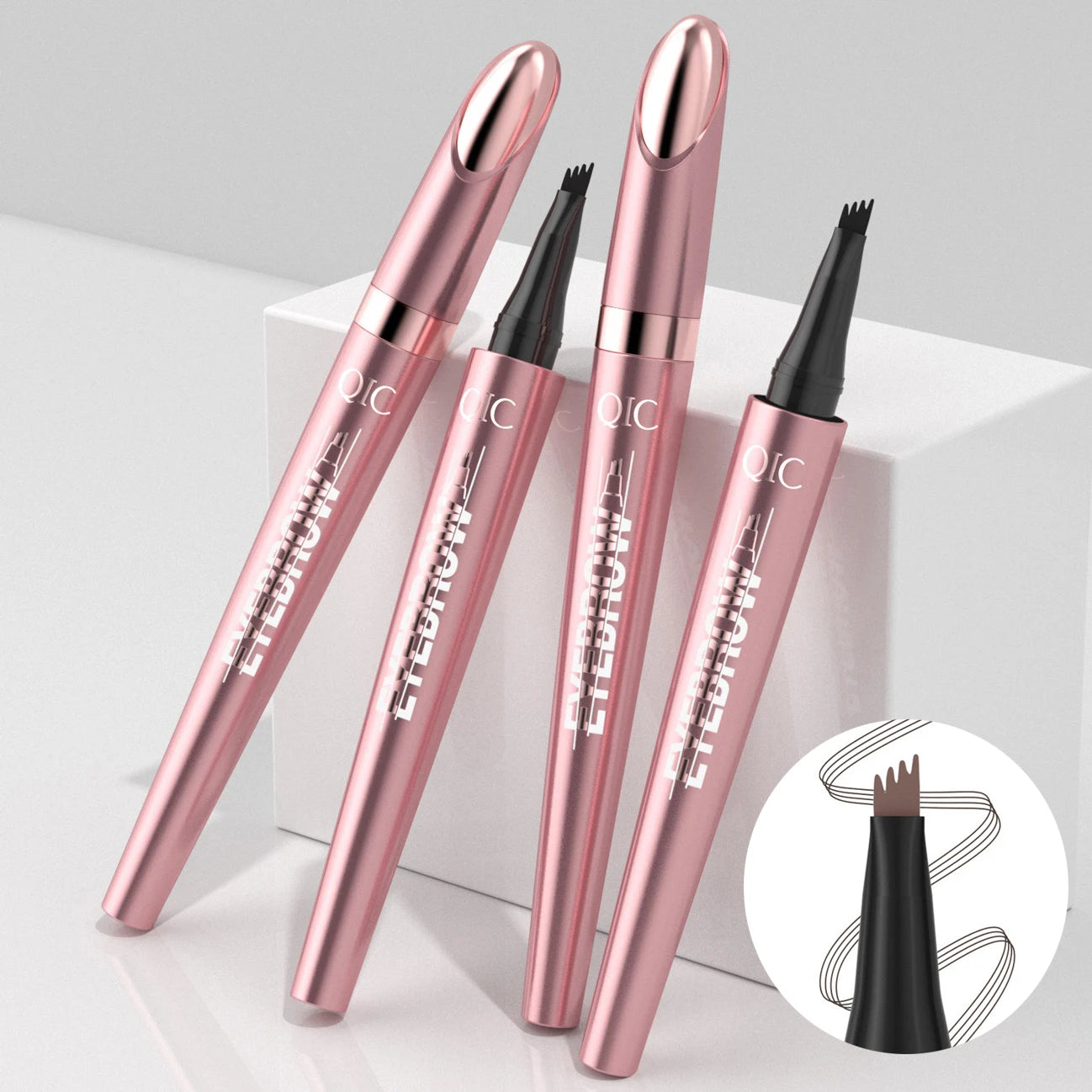 Achieve Perfect Brows with Our Waterproof 4 Point Liquid Eyebrow Pencil in Dark Brown - Fine Tip for Effortless Makeup